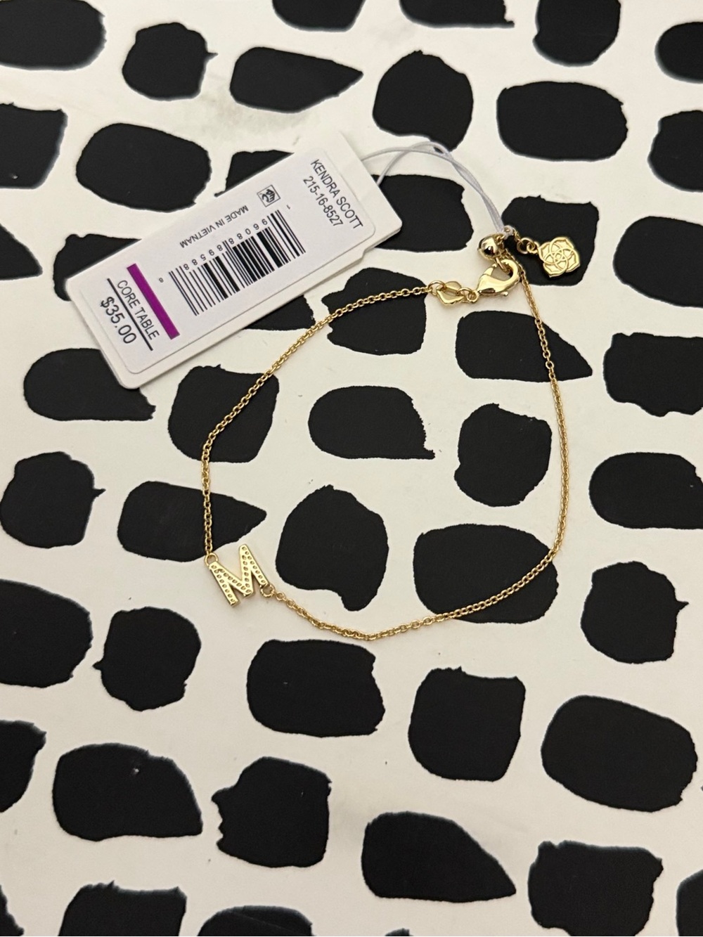 Kendra Scott Gold 'M' Initial Chain Bracelet